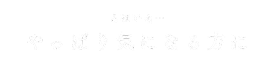 とはいえやっぱり気になる方に