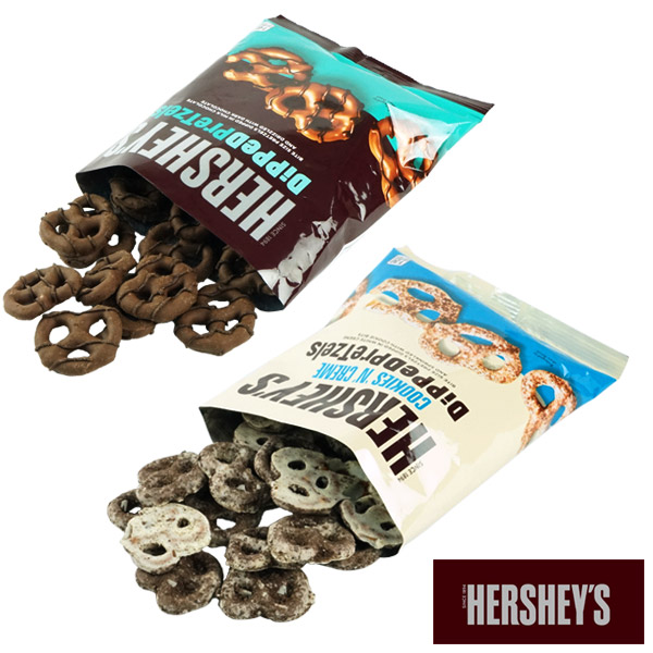 世界で愛されるハーシーのチョコ・プレッツェル HERSHEY'S（ハーシー）<br>選べるハーシー ディップドプレッツェル120g×2袋（ミルクチョコ・クッキー＆クリーム・アソートセット）<br>［メール便］【4～5営業日以内に出荷】【送料無料】