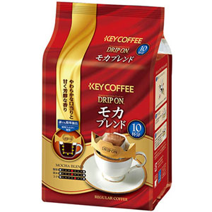 キーコーヒー KEY COFFEE DRIP ON ドリップオン モカブレンド 8g×10袋×6個（60袋）<br>【7～10営業日以内に出荷】 ドリップコーヒー ドリップバッグコーヒー